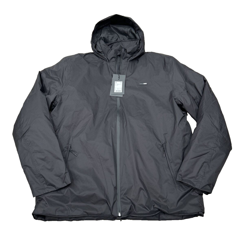 Rains Size XL Black Padded Nylon Jacket 15470 Unisex Full Zip Long Sleeve NWT